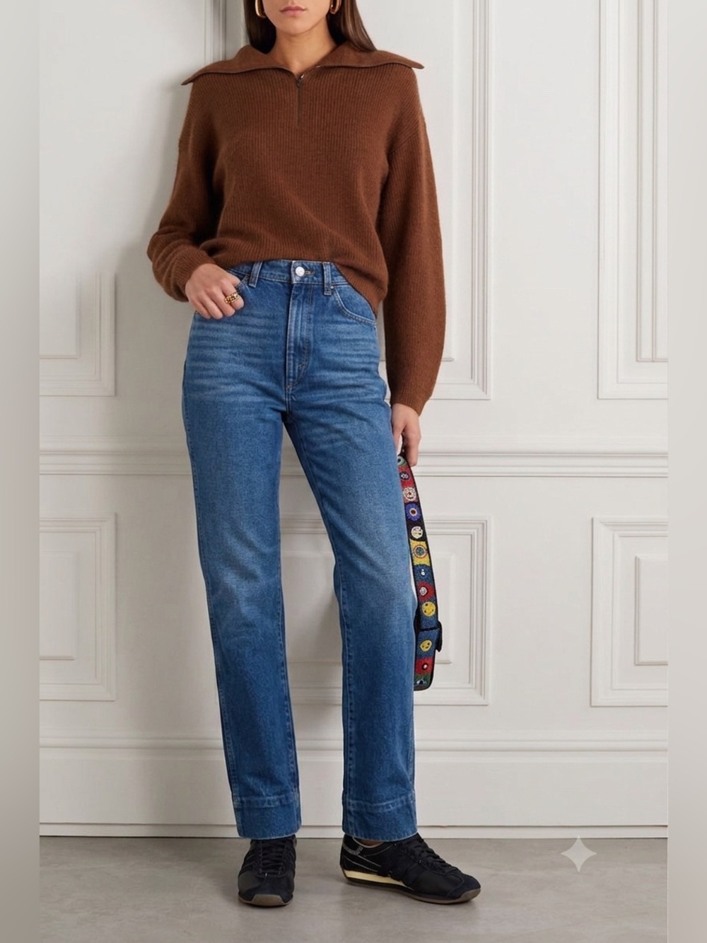 RE/DONE '70s Cigarette High-Rise Straight-Leg Jeans medium wash